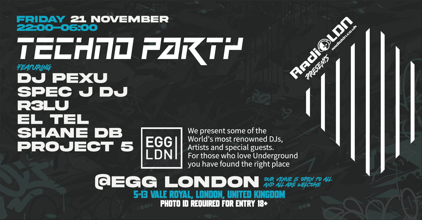 radioldn – Techno Party / Egg London – Nightclub